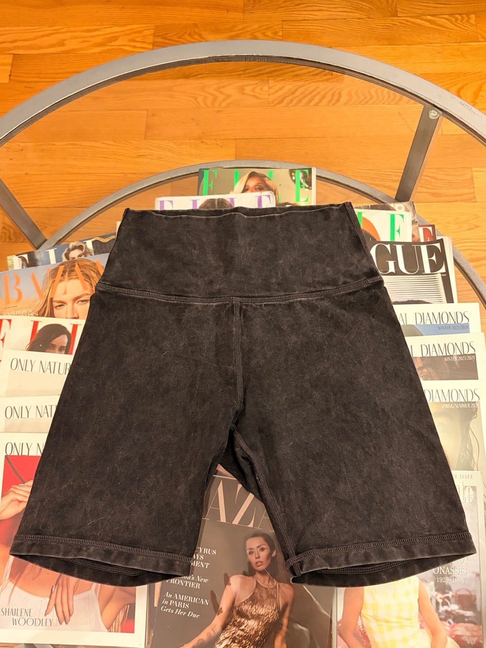 OFFLINE by aerie Washed Gray High-Rise Cotton Bike Shorts